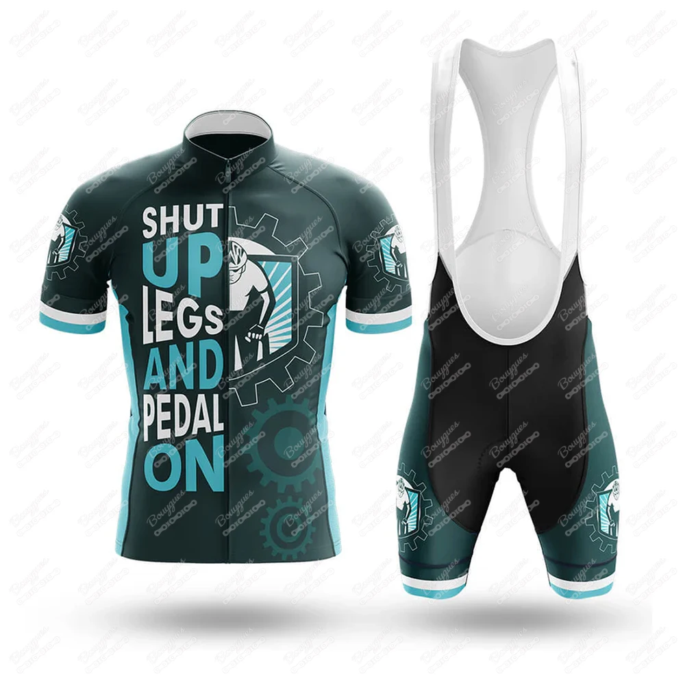 Shut Up Legs Bicycle Team Short Sleeve Maillot Ciclismo Men Cycling Jersey Set Summer Breathable Cycling Clothing Suit