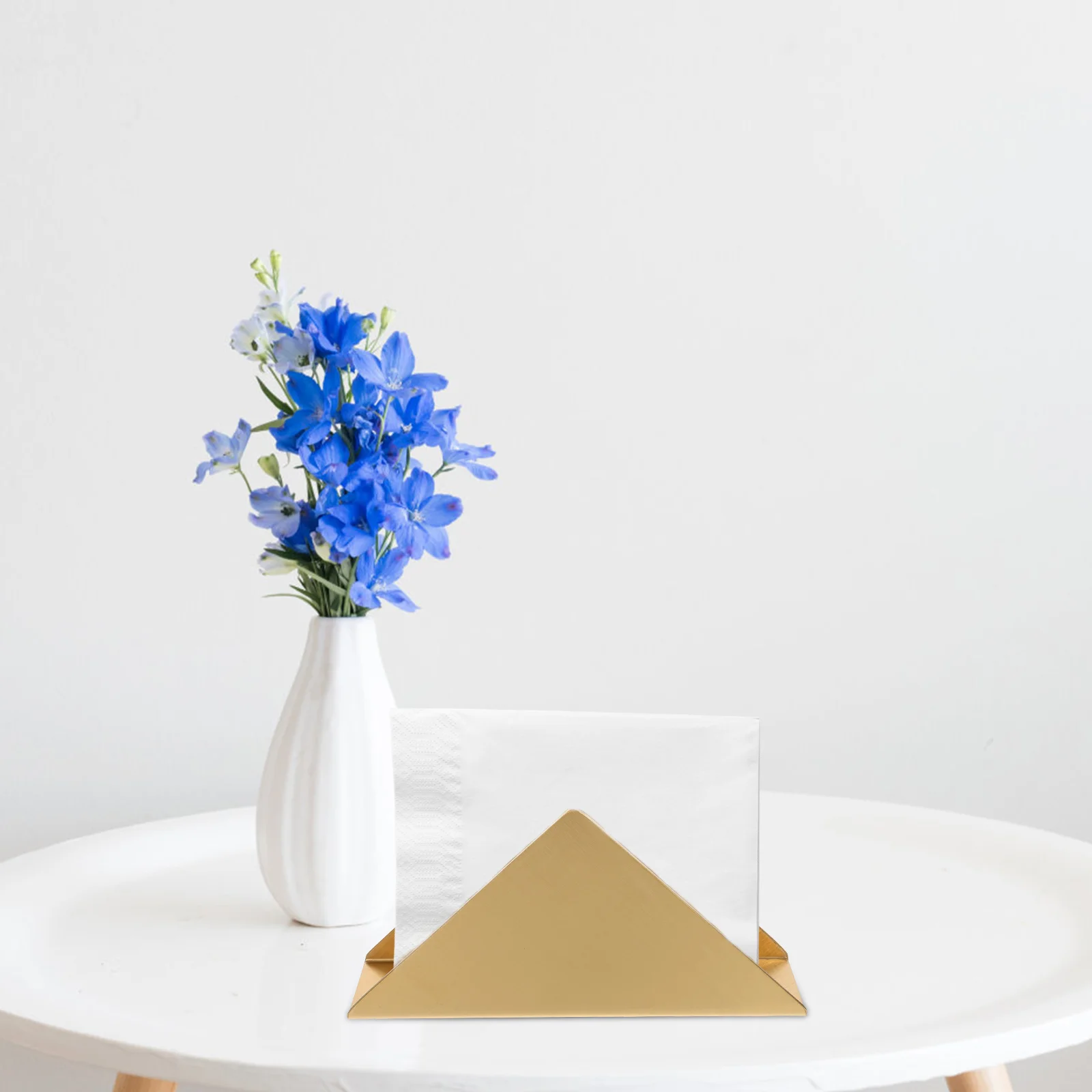 

Stainless Steel Tissue Holder Golden Napkin Rack Decorative Paper Towel Box Home Office Practical Triangle Design Metal