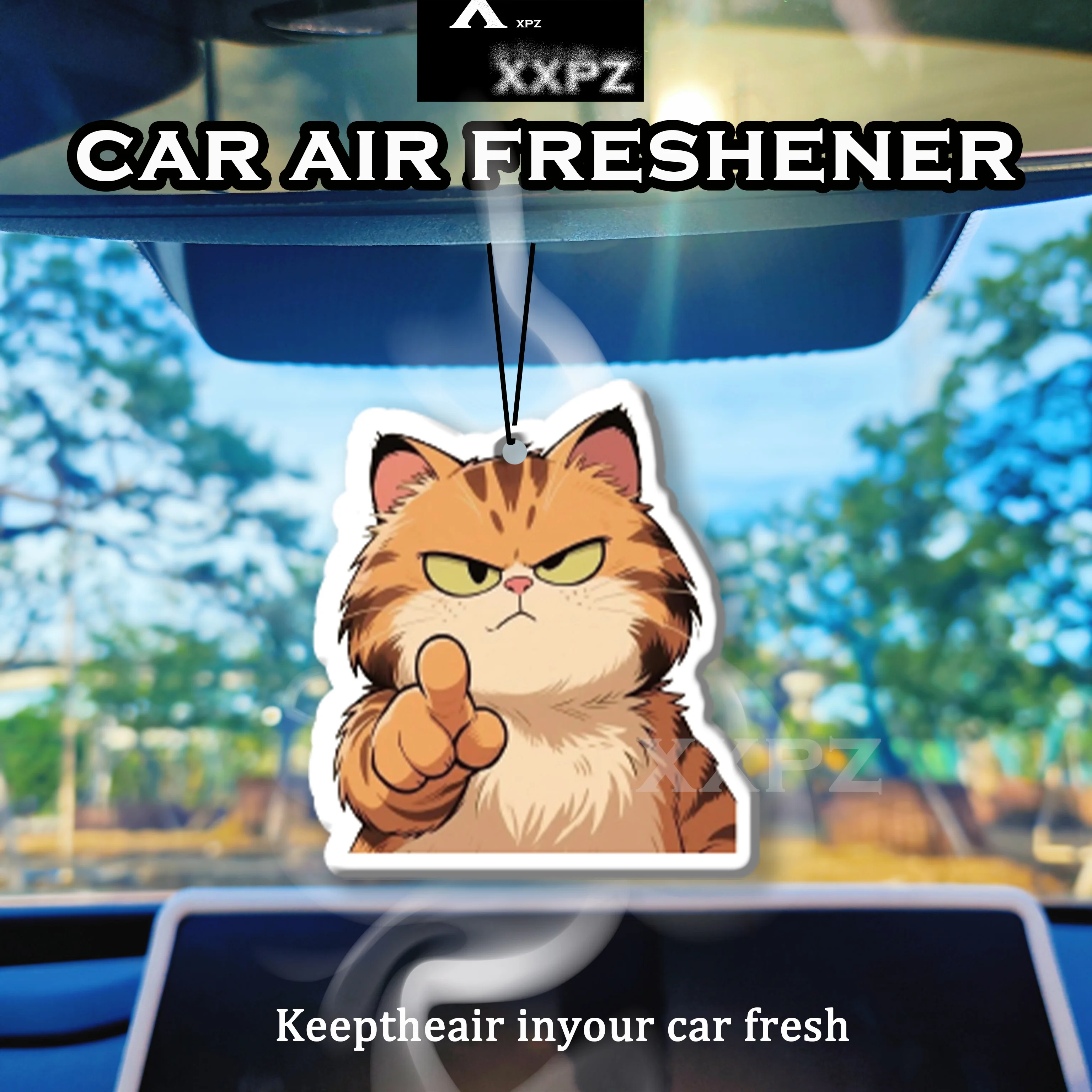 1/3pcs Orange Cat Car Air Freshener Auto Parts Car Hanging Funny Fat Cat Shape Aromatherapy Scent Gift for Friends Lavender