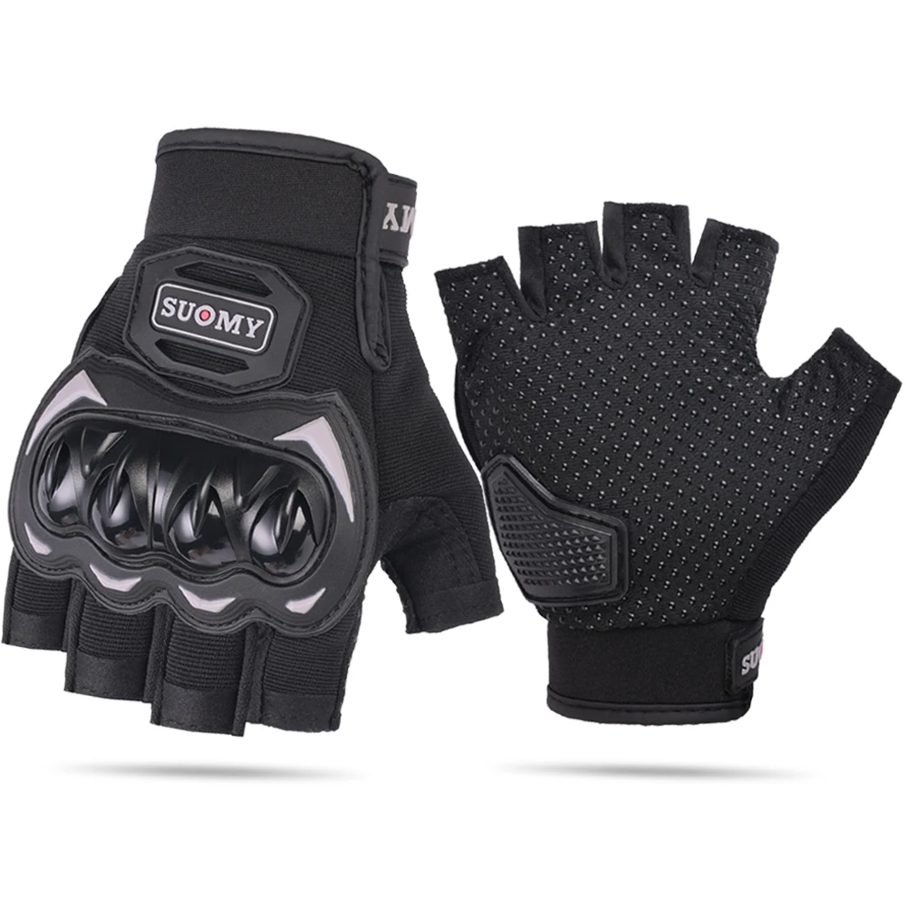 SUOMY Summer New Motorcycle Gloves Men Half Finger Anti-fall Racing Off-road Breathable Motorcycle Bicycle Gloves Fingerless