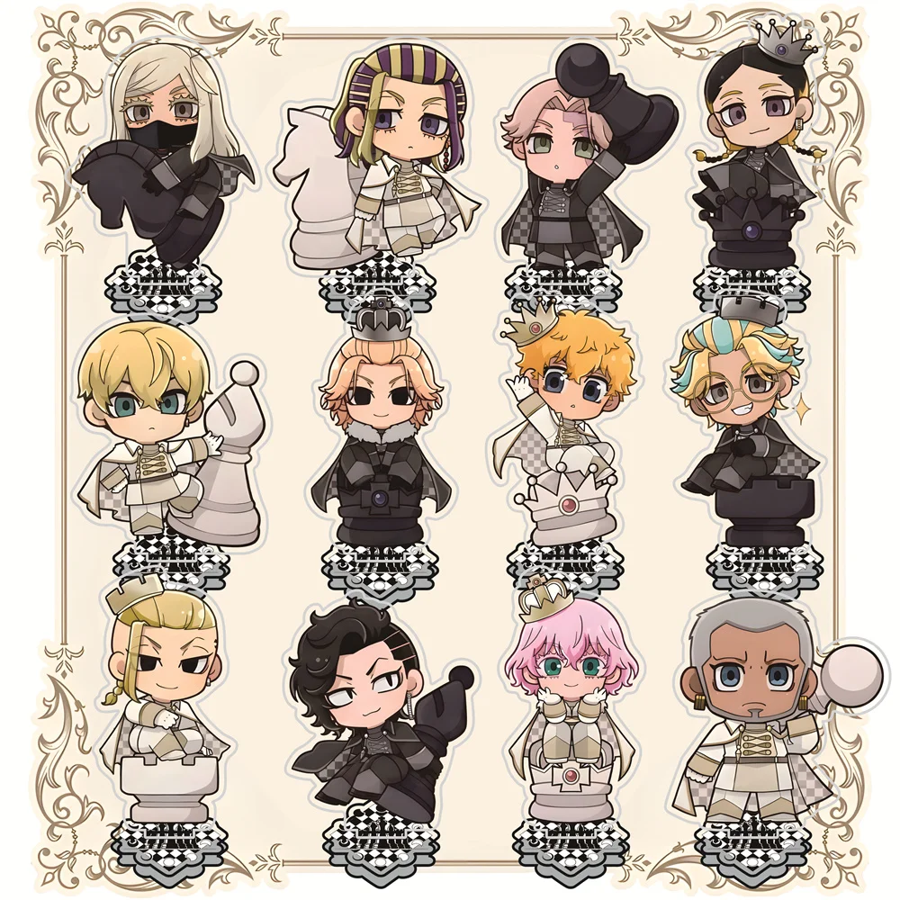 Tokyo Revengers 11cm Chess Black White Theme Acrylic Stand Figures Keychain Collectible Standee Desk Decor Gift for Anime Fans