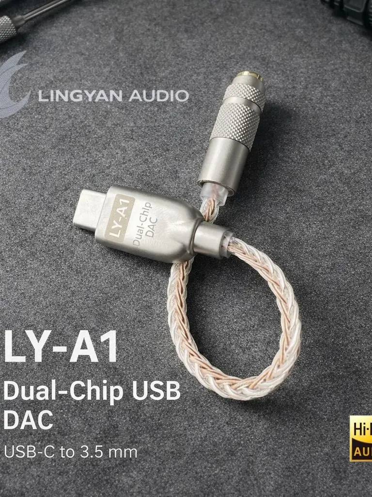 Adaptateur DAC USB double puce LY-A1, DAC CX31993 indépendant + amplificateur MAX97220, 32 bits / 384 kHz, sortie 65 mW