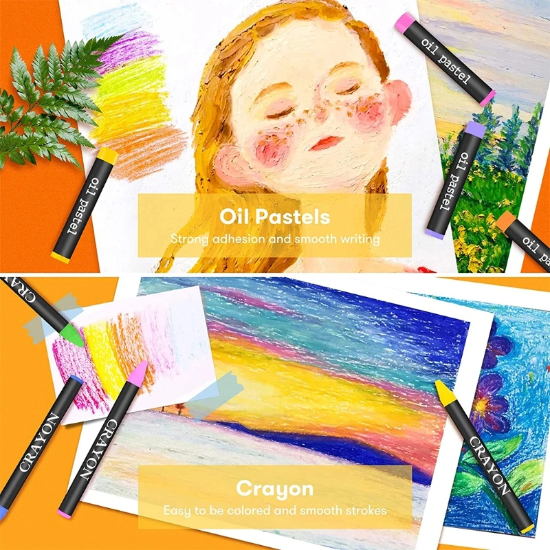 150 Pieces  Deluxe Artist Drawing Painting Set Portable Wooden Case with Oil Pastels Crayons Colored Pencils Marker