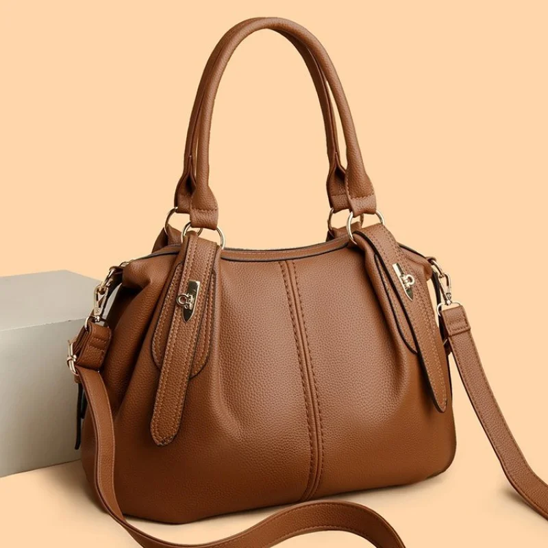 

Fashionable Leather Women's Handbag High-End Luxury Brand Trendy Design Casual Vintage Daily Bag