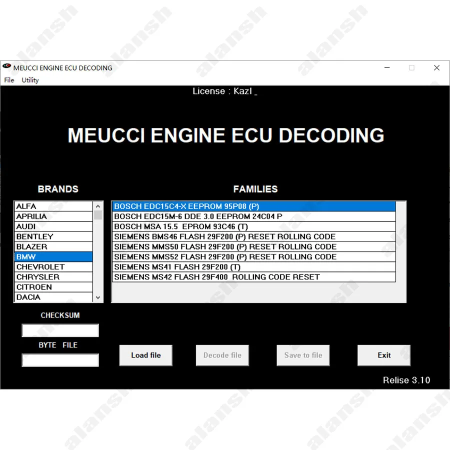MEUCCI ENGINE ECU DECODING IMMO OFF Killer V3.10 + Nitro