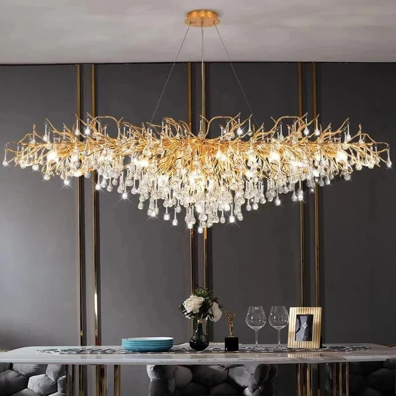 American LED Crystal Ceiling Chandeliers Living Dining Room Pendant Lamp Lustre Closets Hanging Light Fixtures Suspension