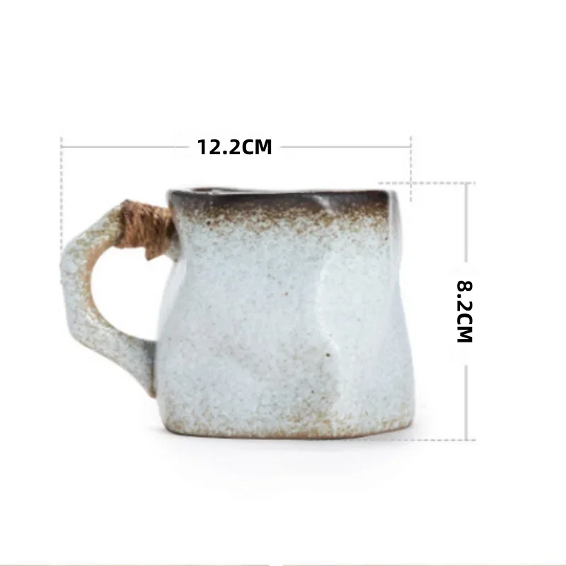 300ml Irregular Shape Ceramic Tea Coffee Cups Retro Drinkware Milk Coffee Mug Home Kitchen Desktop Juice Cup Handheld Type Mugs