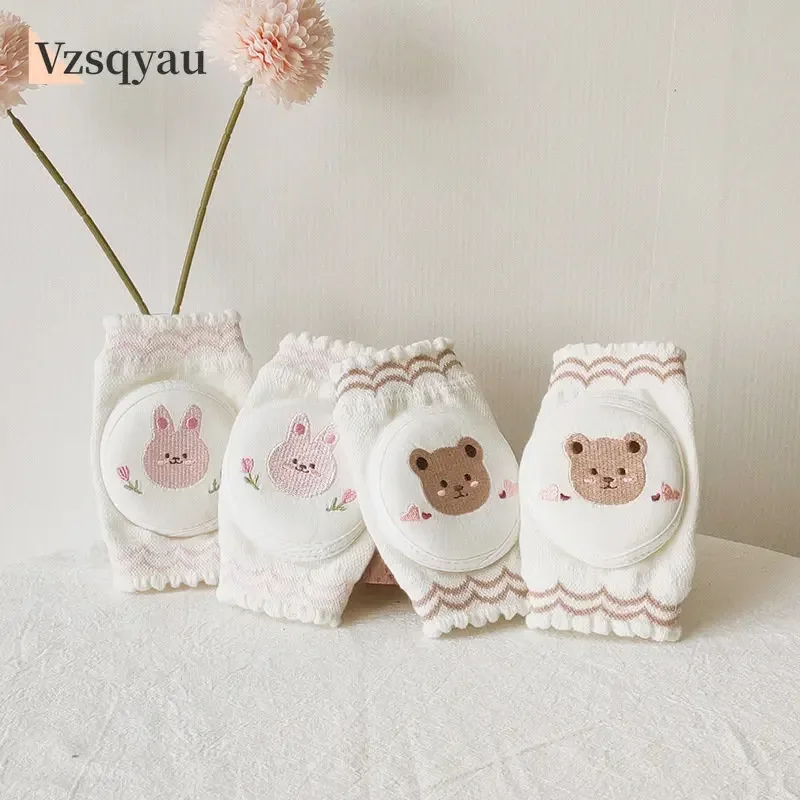 1 Pair Cotton Baby Knee Pads Cute Cartoon Crawling Protector Kids Kneecaps Children Mesh Kneepad Baby Anti-slip Safe Leg Warmer