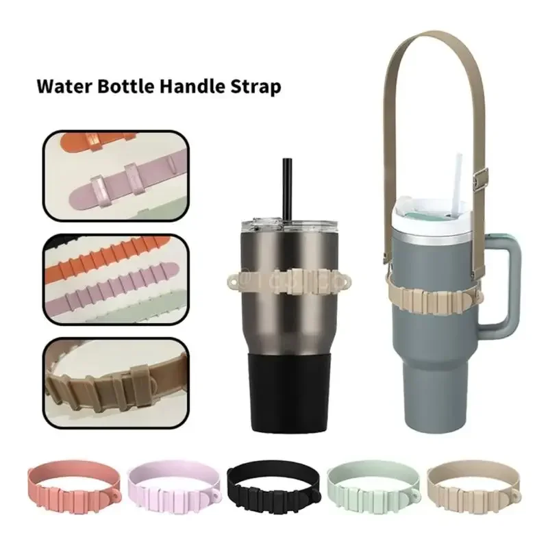 Water Bottle Lanyard Strap Traveling Camping Riding Water Bottle Silicone Handle Sling Holder Fits 40Oz Tumbler