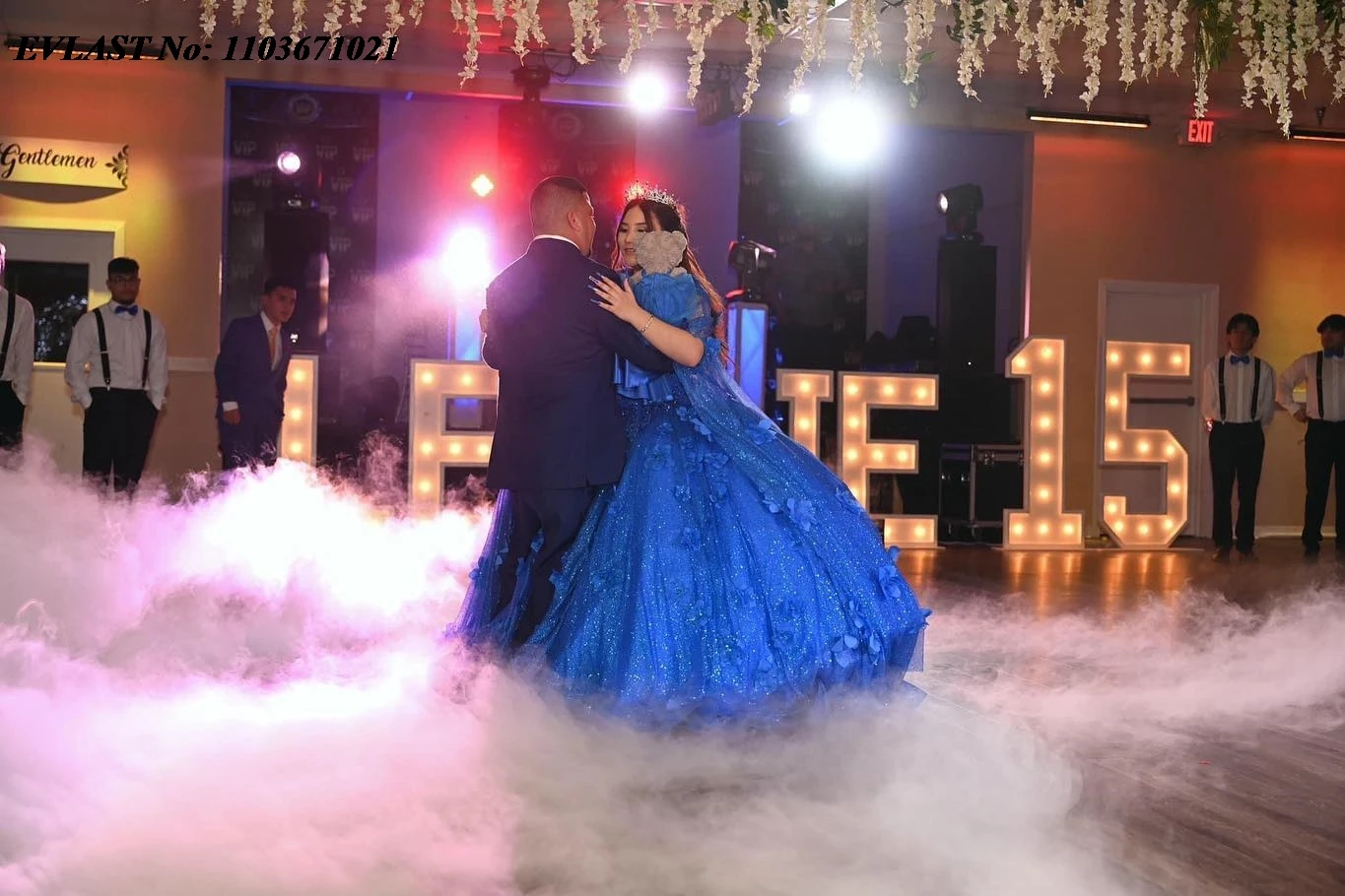 EVLAST индивидуальное королевское синее платье Quinceanera, бальное платье с цветочной кружевной аппликацией, накидка из бисера, корсет Sweet 16, Vestidos De Anos SQ374