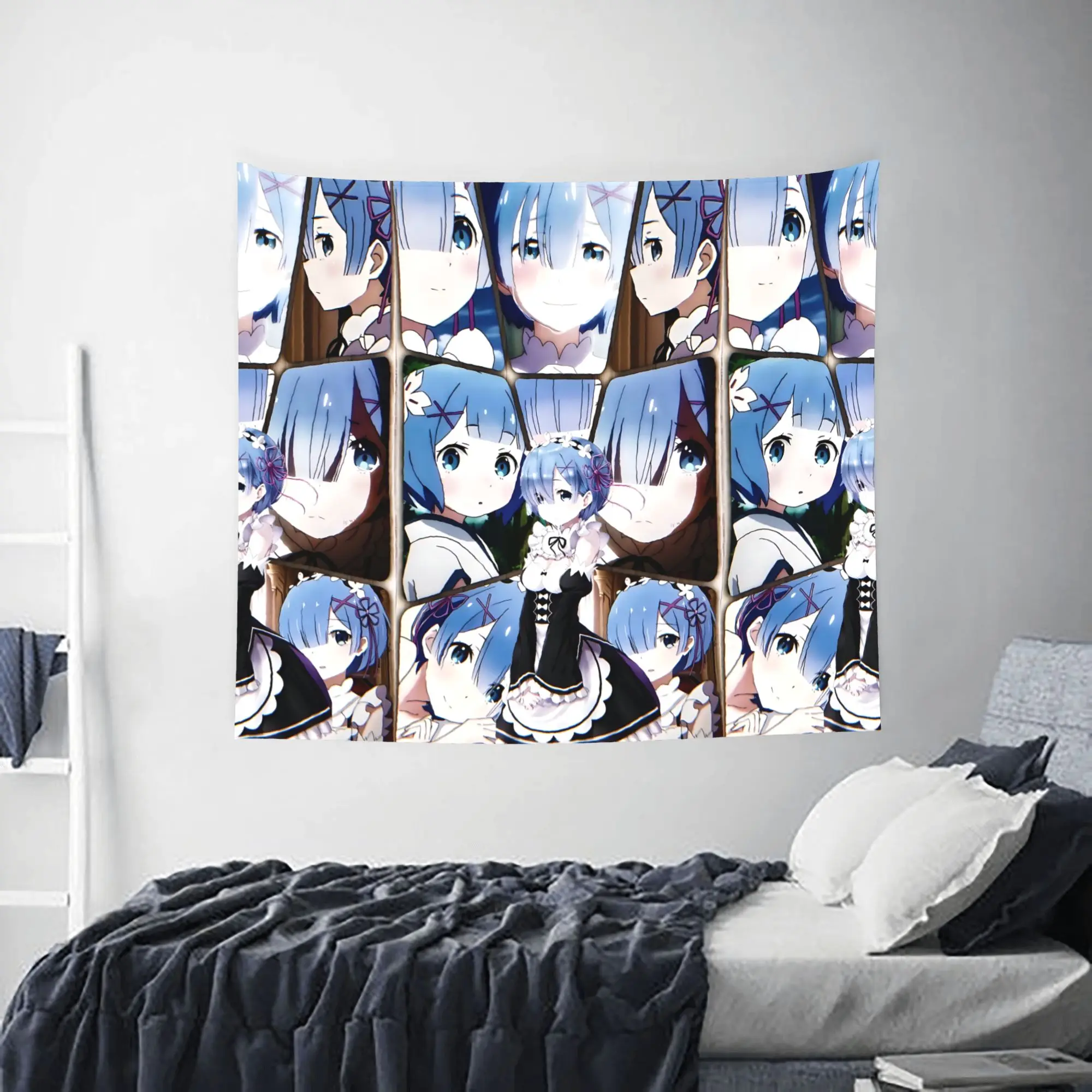 Re ZERO Anime Rem Tapestry Room decoration  Home Decoration Tapestry Decor Accessories Cute Room Decor
