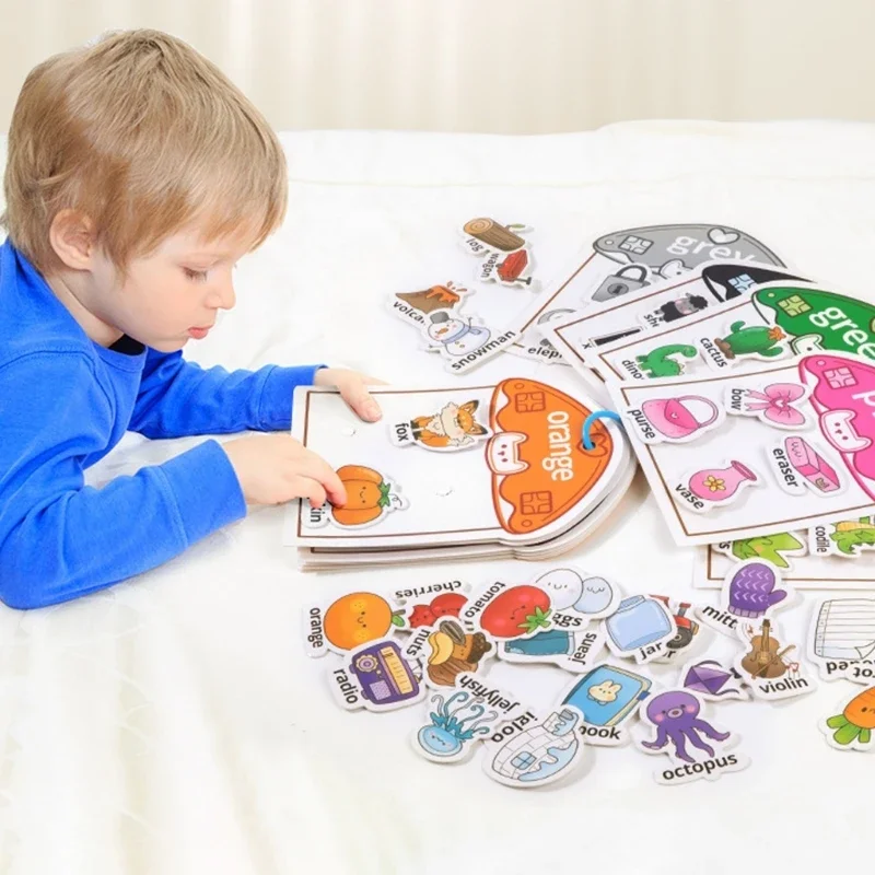 Livre d'autocollants en papier jouet pour enfants, expression créative développement cognitif 15UB