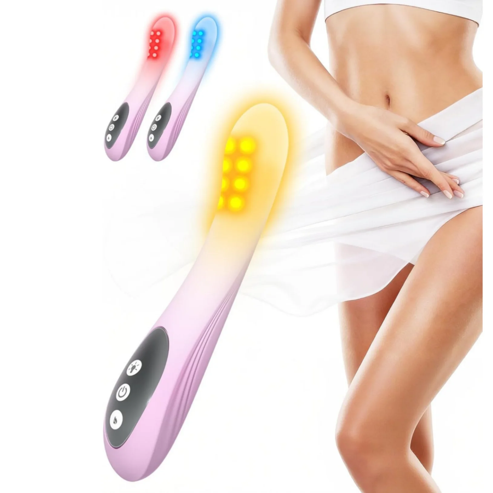 Vaginal Care with Heating Yellow&Blue&Red Light Therapy for Vaginitis 650nm&460nm&580nm Kegel Balls Private Care Vagina Tighten