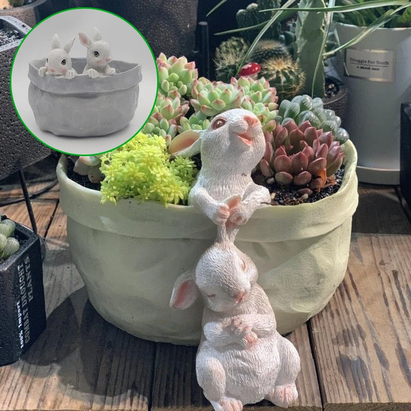 

Simulation Lovely Rabbit Potted Green Plant Pot Cactus Succulent Container Sculpture Balcony Decors planters for indoor plants