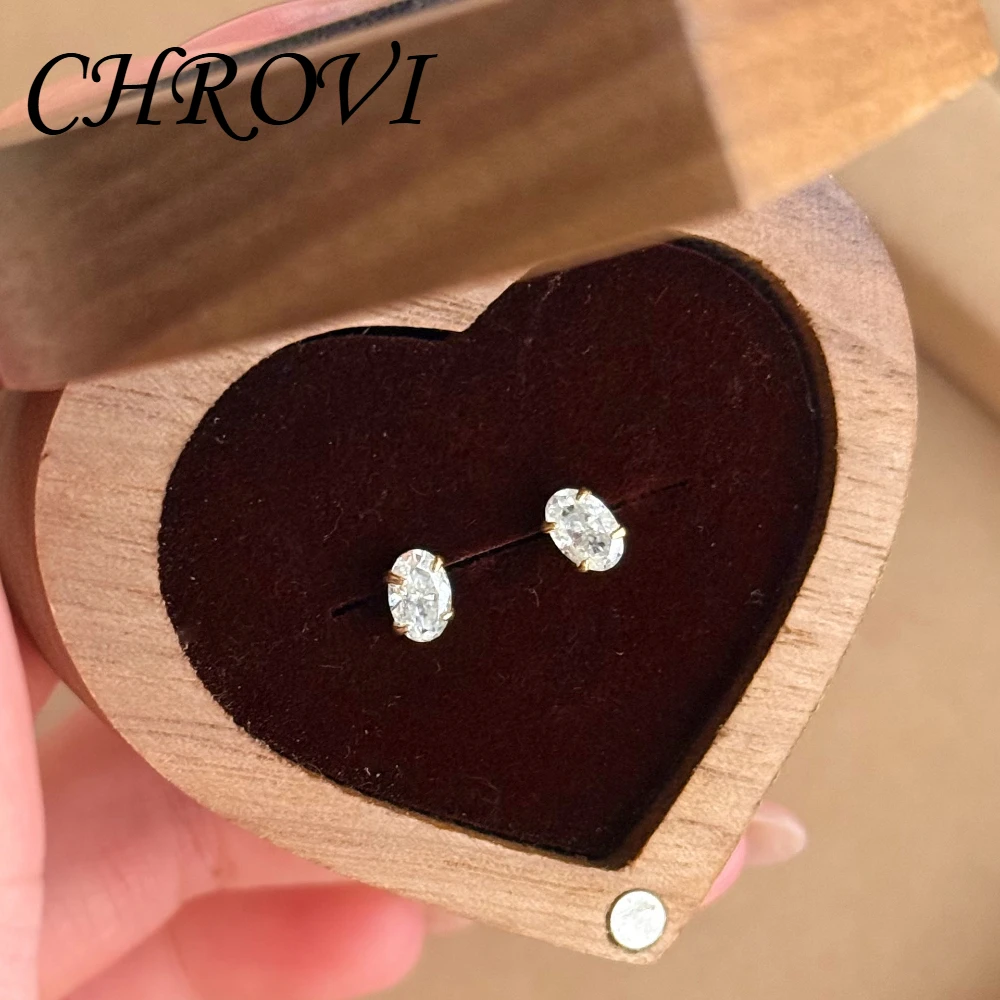 S925 pure silver morganite stud earrings - luxurious and simple design, ultra-shiny, oval-shaped earrings for women