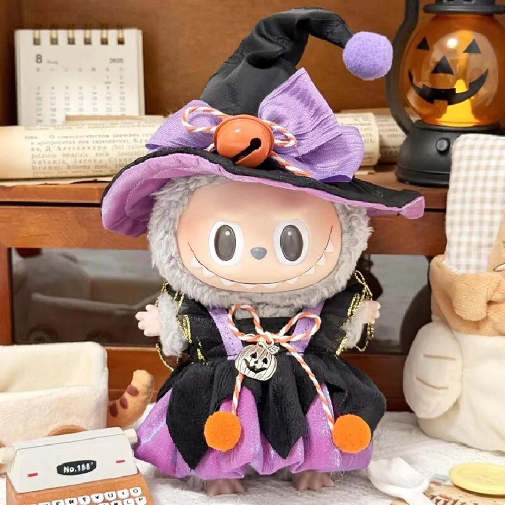 Halloween Witch Outfit for 15/17cm Labubu Doll's Clothes Starry Night Spooky Costume Outfit Accessories Gifts[no doll]