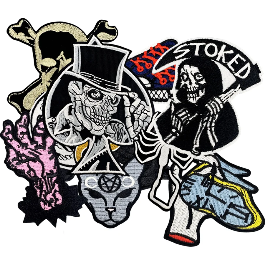 Cartoon Punk Skull Embroidered Patch Sew On/Iron On For Jacket,Backpack and Hoodie