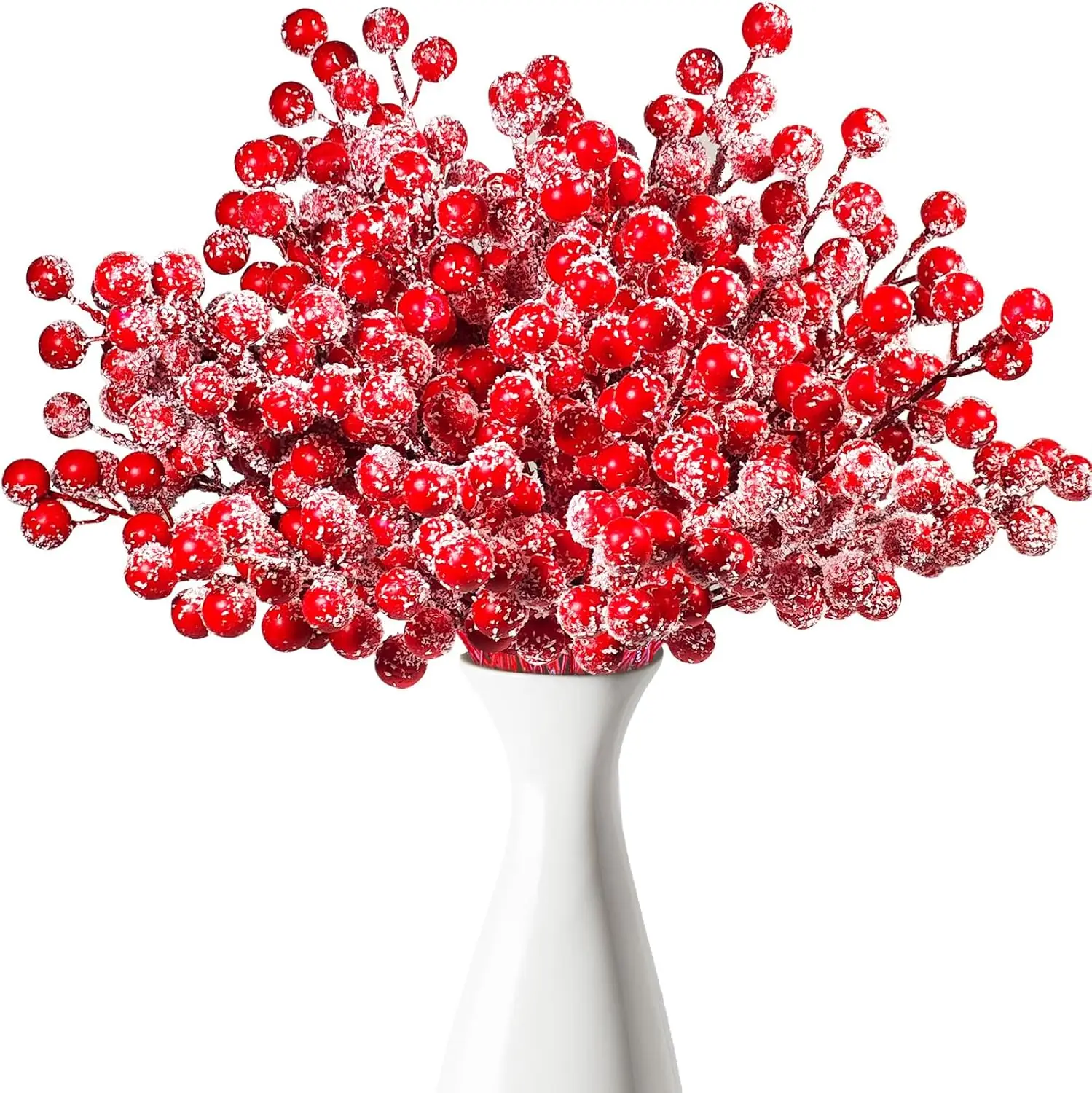 

50 Pcs Holly Stems, 8.7' Artificial Red Berry Sprays for Christmas Tree, DIY Wreaths & Winter Decor