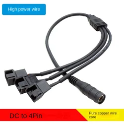 DC 5.5*2.1 mm Female 1 To 3 12V 4Pin PWM Fan Adapter Power Supply Connector Cable 37cm