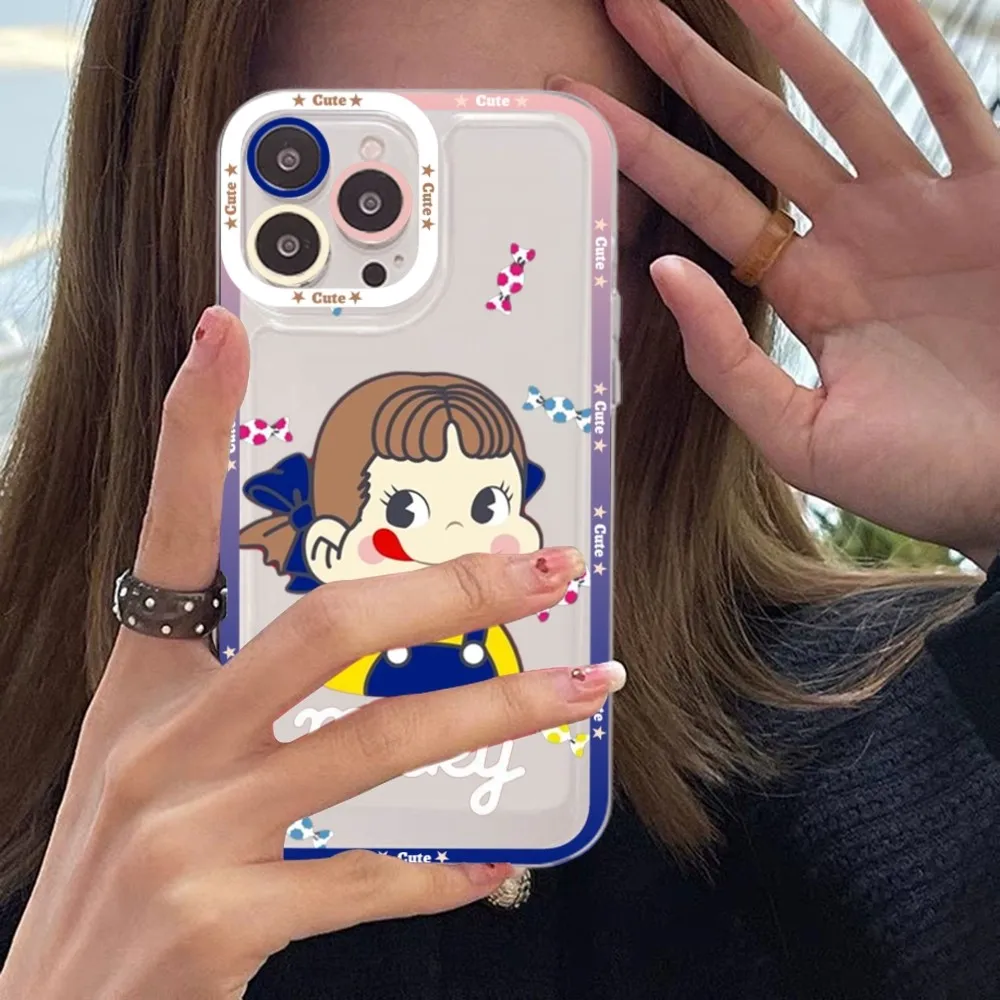 Cartoon Peko Chan Phone Case For Redmi 7 8 9 A For Redmi Note 5 7 8 9 10 11 Pro Max 4G 5G Funfas