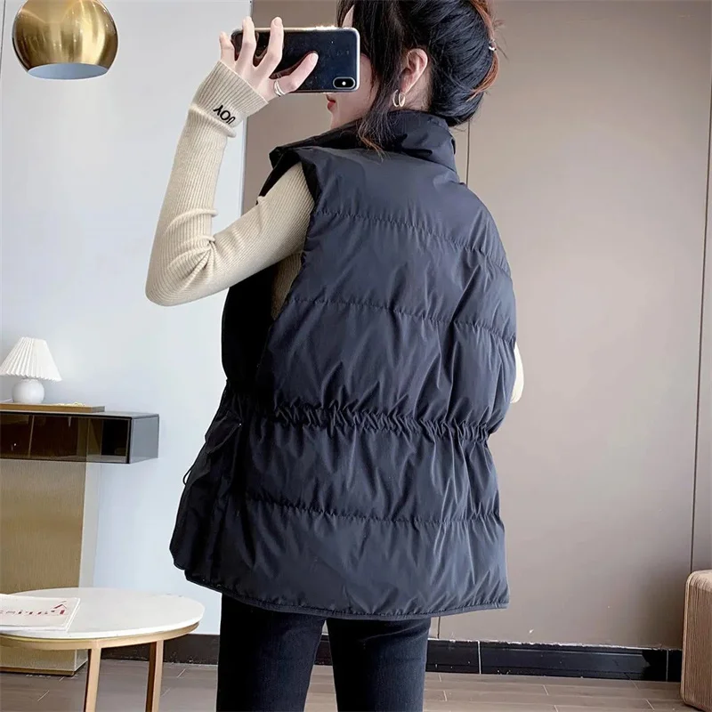 2023 Mode weste für Frauen Winter jacke Frauen warmes Top gepolsterte Puffer westen neue solide ärmellose Jacken lässige Vintage Parkas