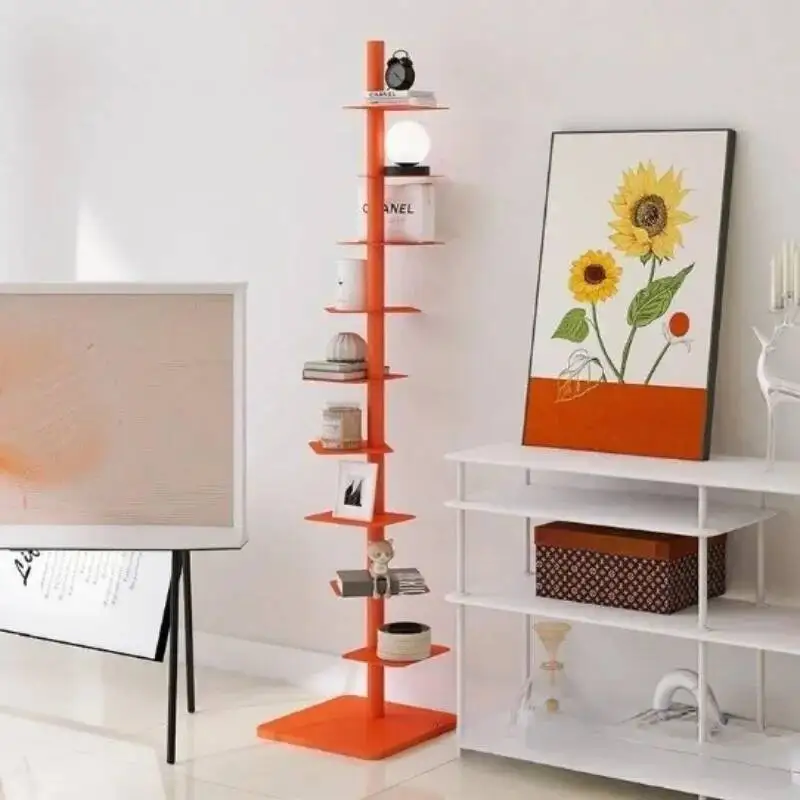 9- Layers Creative Bookcases Iron Rotating Invisible Spiral Bookshelf Living Room Display Shelf Household Corner Room Furniture