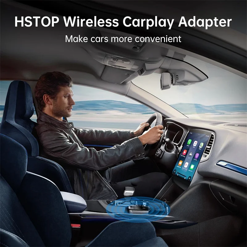 Carplay wireless adapter (with music/voice/navigation functions), the latest updated Apple Car Play wireless adapter for 2024