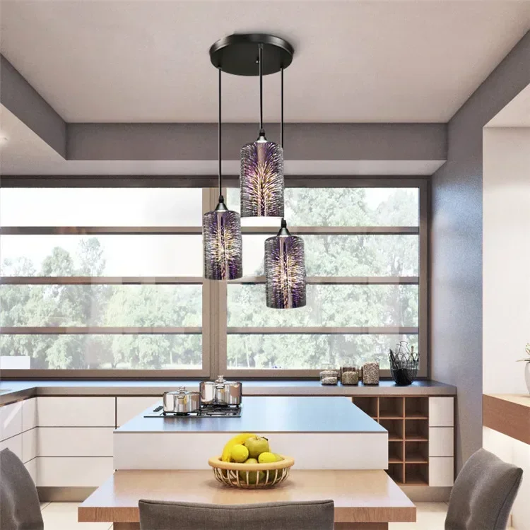 

3D Pendant Lamp Home Decoration Glass Hanging Light Nordic European LED Art Designer Lighting For Living Room Bedroom