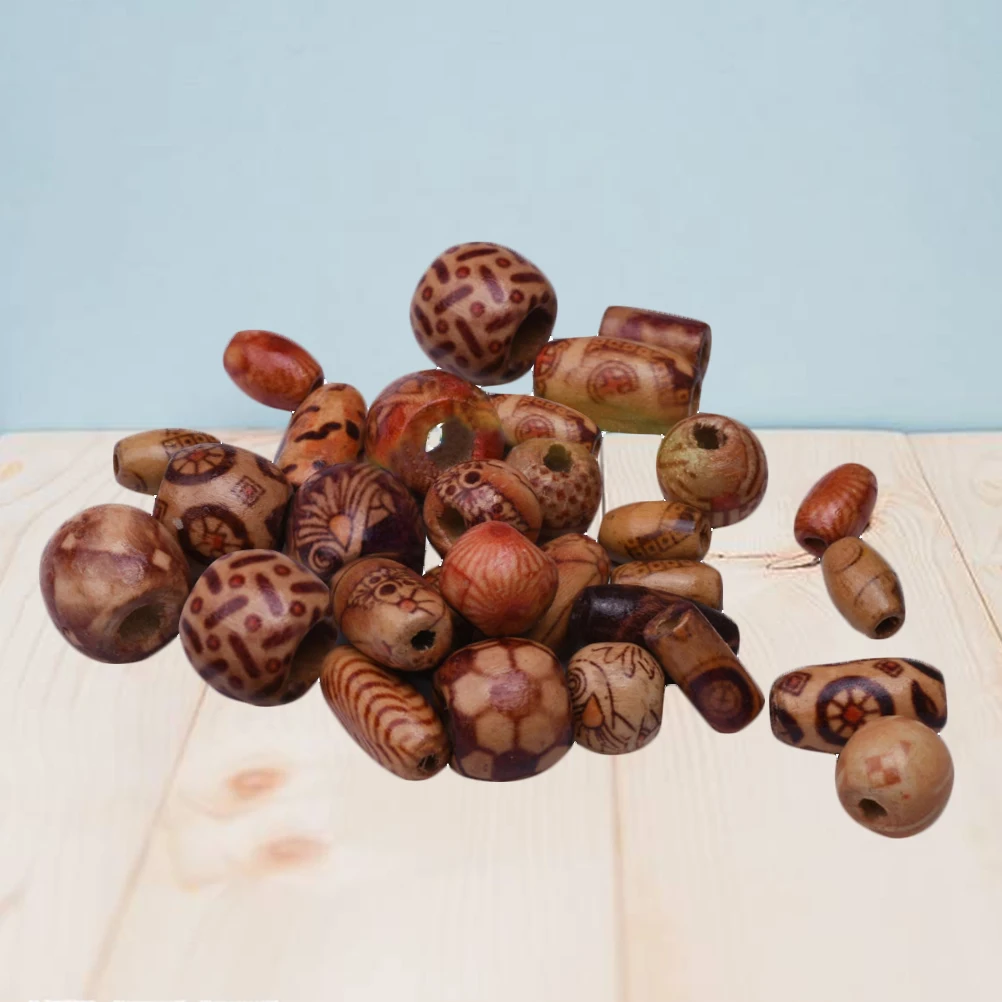 

400pcs Wooden Shaped Loose Beads Printed for Jewelry Making Bracelet Necklace DIY Bracelet Beads Crafts Accessories