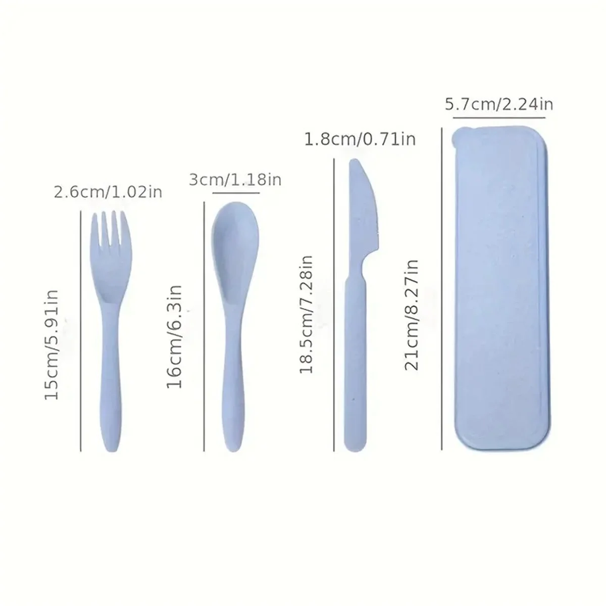 Travel Portable Cutlery Outdoor Style Wheat Straw Knife Fork Spoon Student Dinnerware Sets Kitchen Tableware