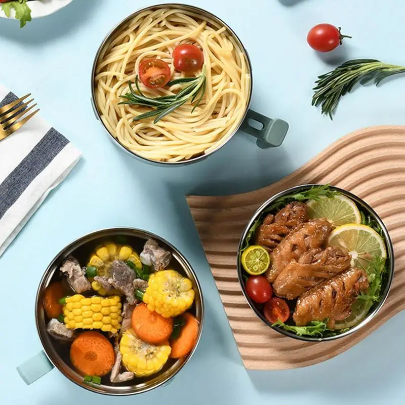 304 Stainless Steel Insulated Lunch Box Portable Double-layer Lunch Box Food Container Box For Office Worker Students Food Jar