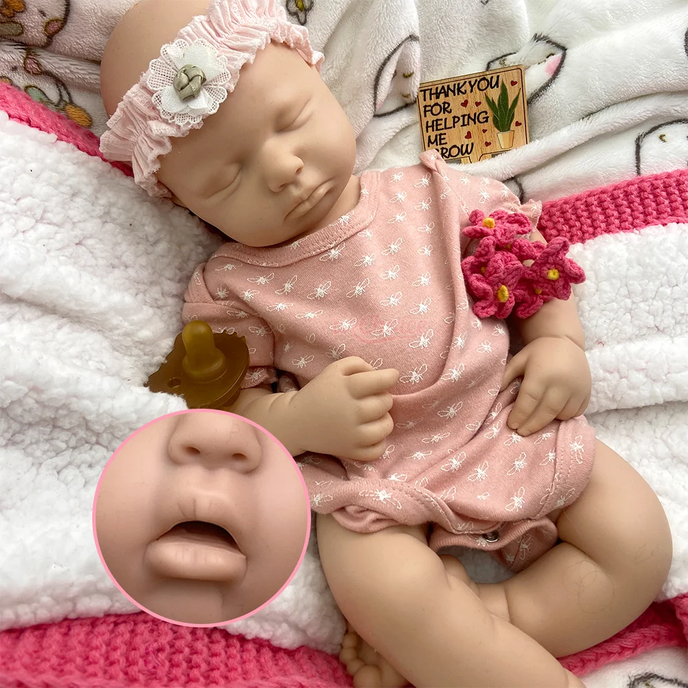 

DIY 20" Lifelike Silicone Reborn Baby Doll Kit Open Mouth Unpainted Full Body Soft Blank Doll For Hand Painted Artist Collection