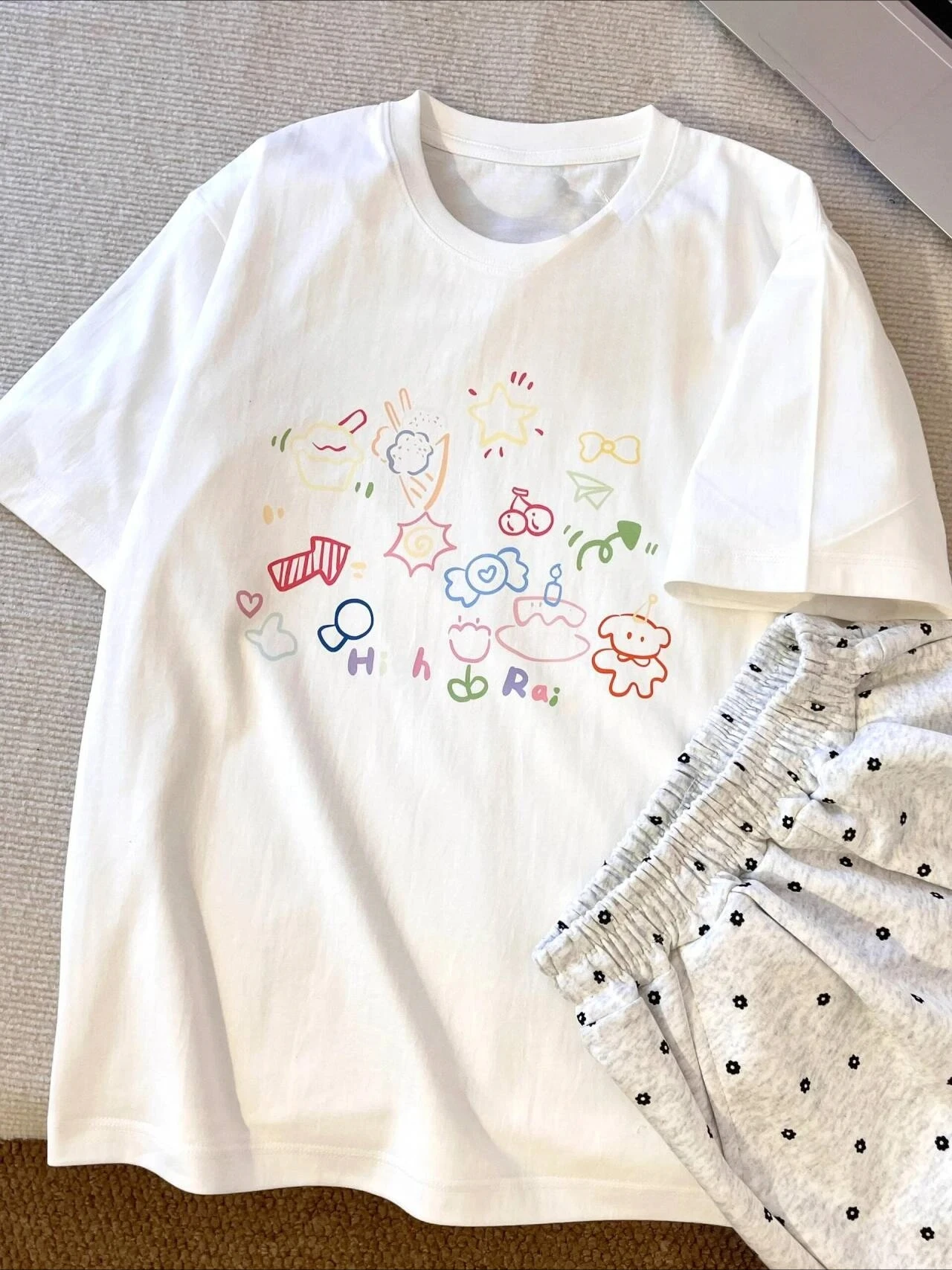 2026 Japanese Cartoon Print Women's T-shirt Summer Design Student Top Graphic T Shirts Summer Streetwear Women Clothing