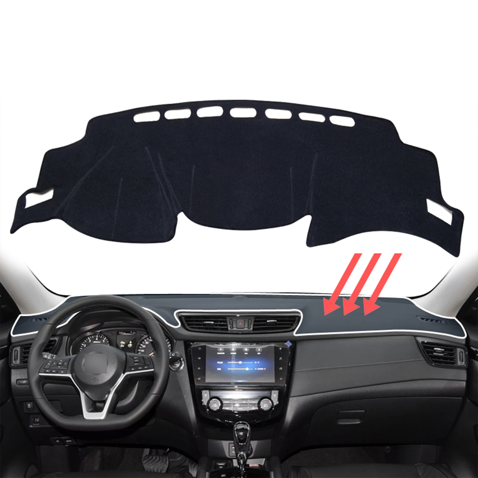 

for Nissan Qashqai J11 2014 - 2020 Car Dashboard Mat Sunshade Protective Carpet Dash Mat Dashmat