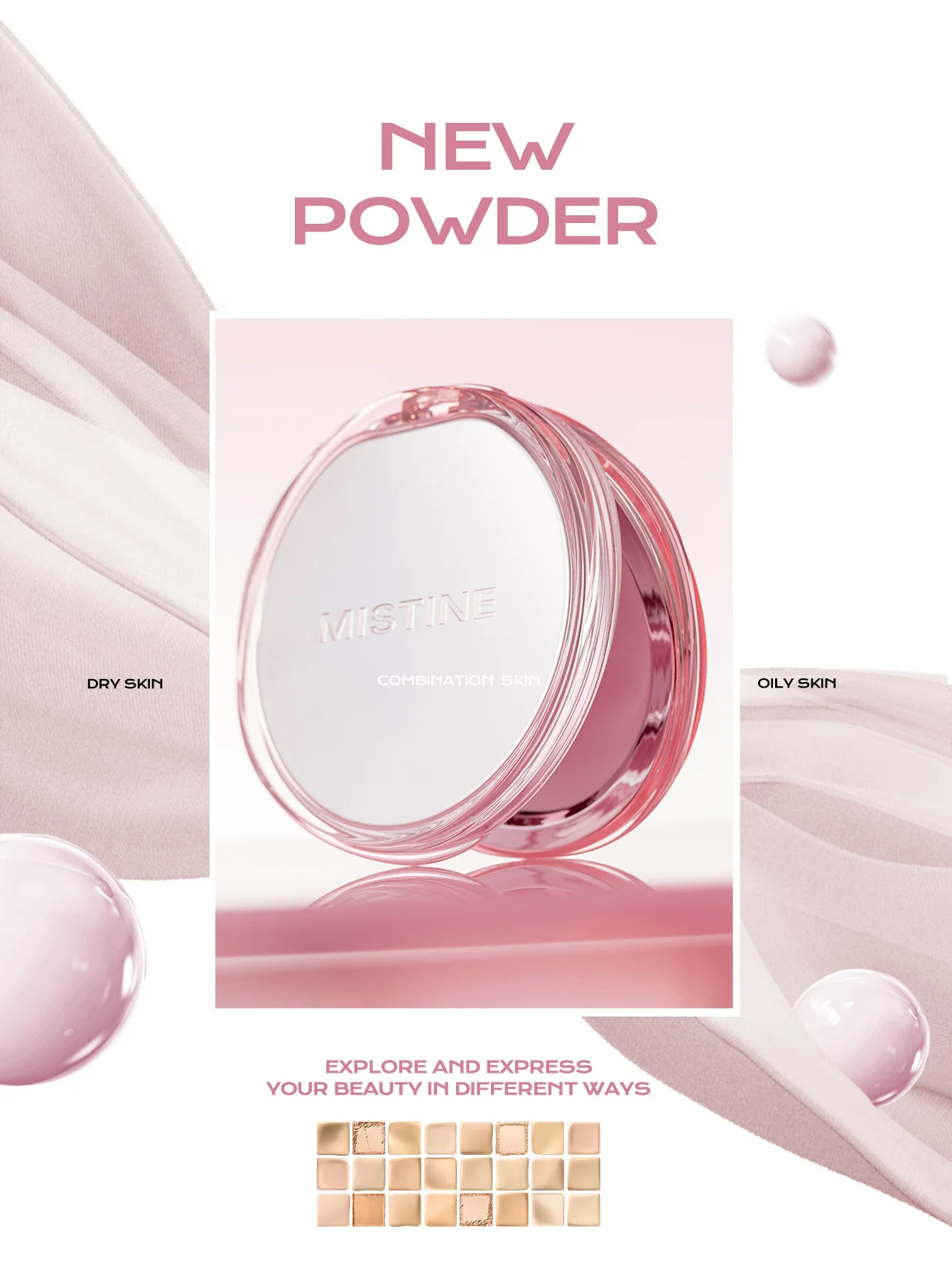 

Mistine Shine Control Pressed Powder with Brightening Effect Setting Powder Makeup for All Skin Types