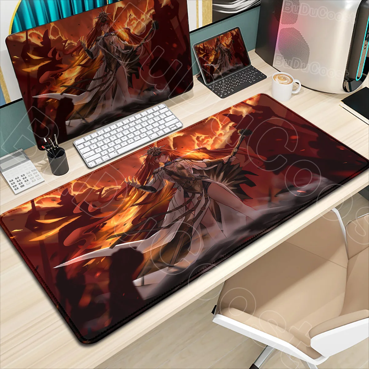 New Role Augusta Mousepad XXL Game Wuthering Waves HD Mouse Pad Gaming Laptop PC Keyboard Mat Anime Large Desk Mats Non-slip Rug