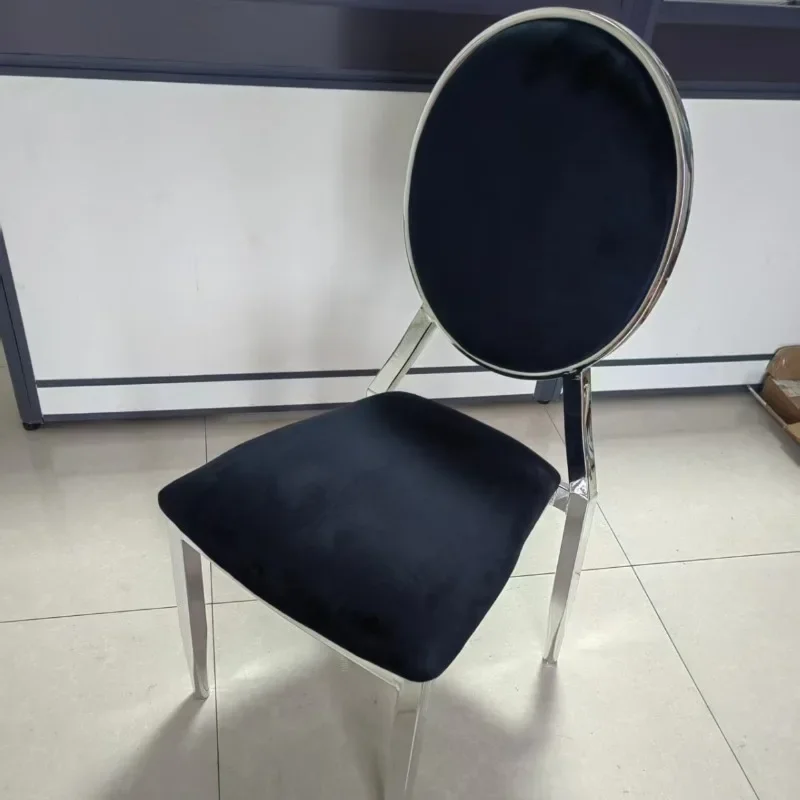 Wedding hall banquet hall nano gold silver sun chair light luxury hotel chair soft bag flannel crystal hall round back chair