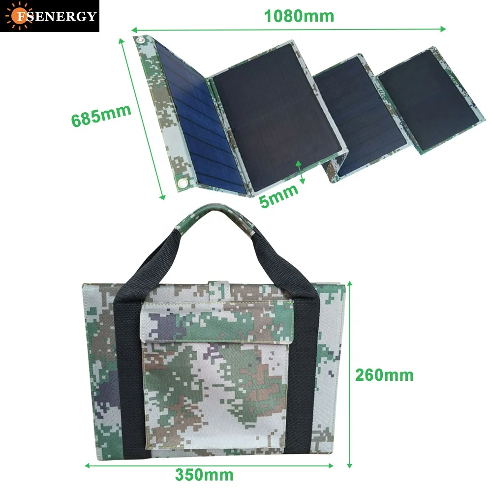 5V 18V 1.7A 3.3A Portable Phone Solar Charger Dual USB Foldable Solar Panel Waterproof Solar Power Panels with DC Connectors