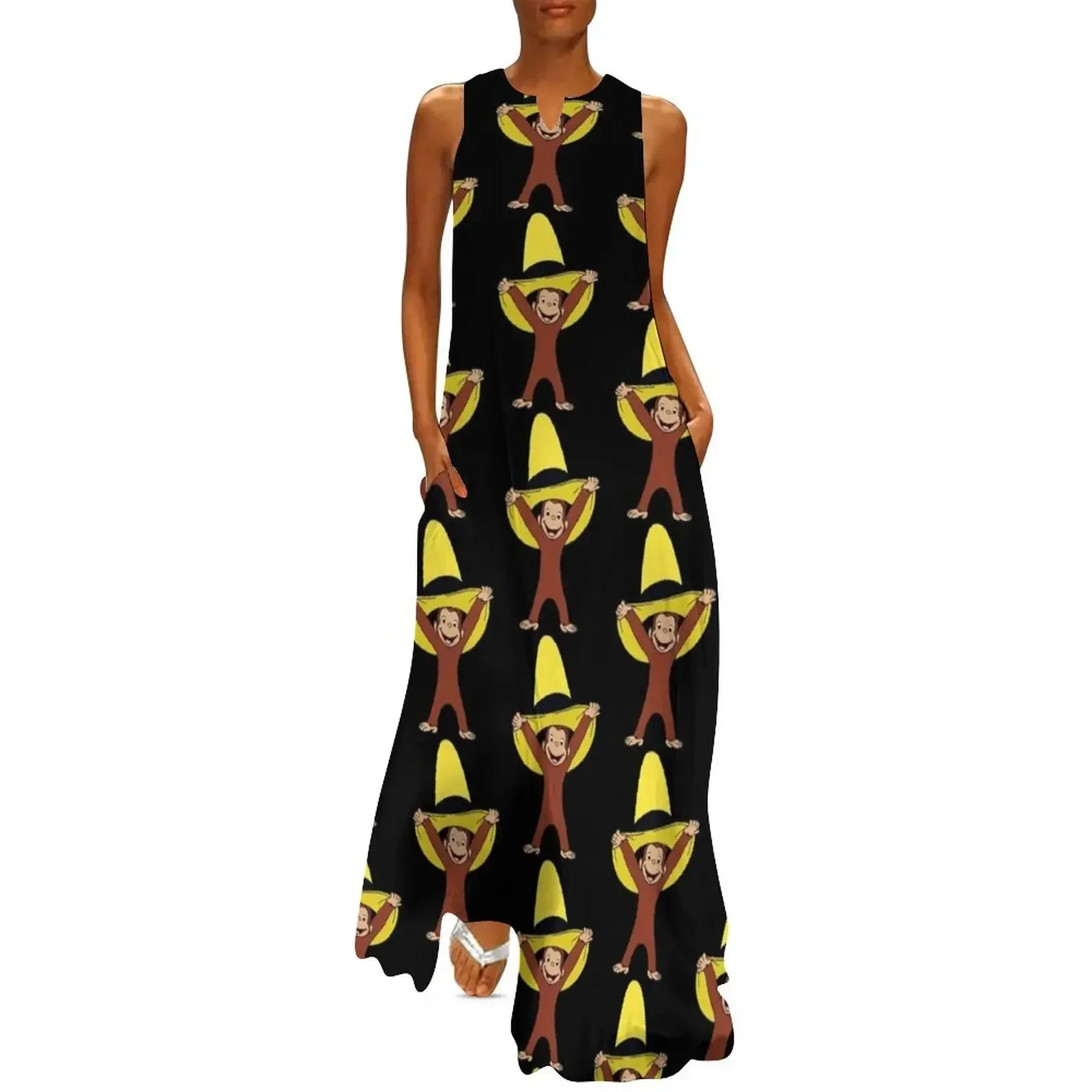 

Funky Curious George. Long Dress african dresses for woman Clothing female dresses for woman 2025 Dress