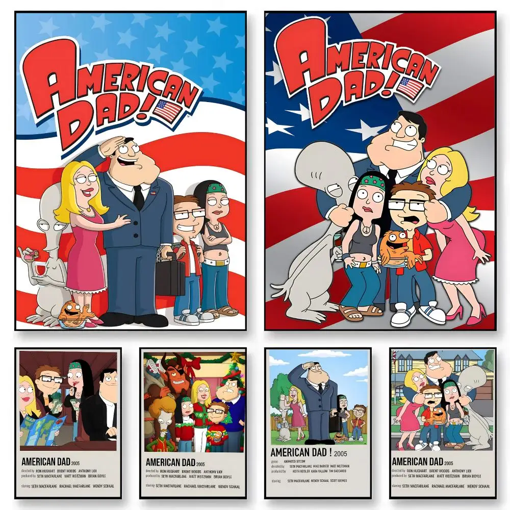 Animation American Dad!   Character Print Japanese Graphic Streaming Film Style Wall Artwork Bedroom Decor Poster