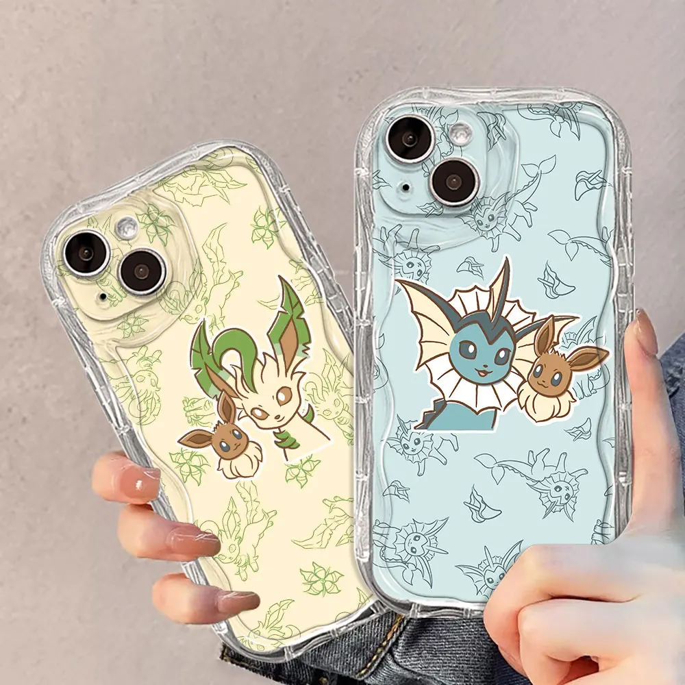 phone case for iphone 14 11 Pro SE 8 13 15 ProMax XR 7 12 Mini XS max 6 6s 15Plus X Funda Coque cas Eevee Pokemon Anime