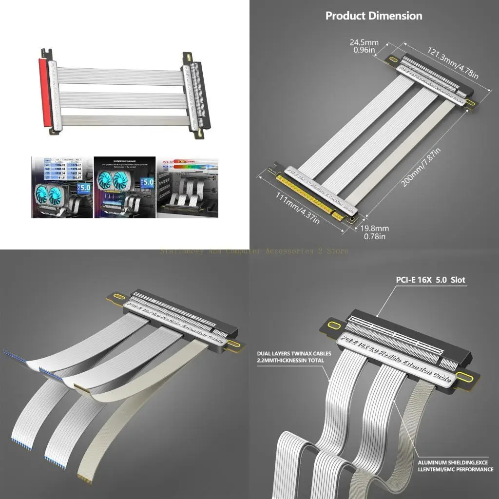 

Мощный кабель PCIe 5.0 с позолоченным шпоном, пропускная способность 64 ГБ/с, машинное обучение, игровое устройство