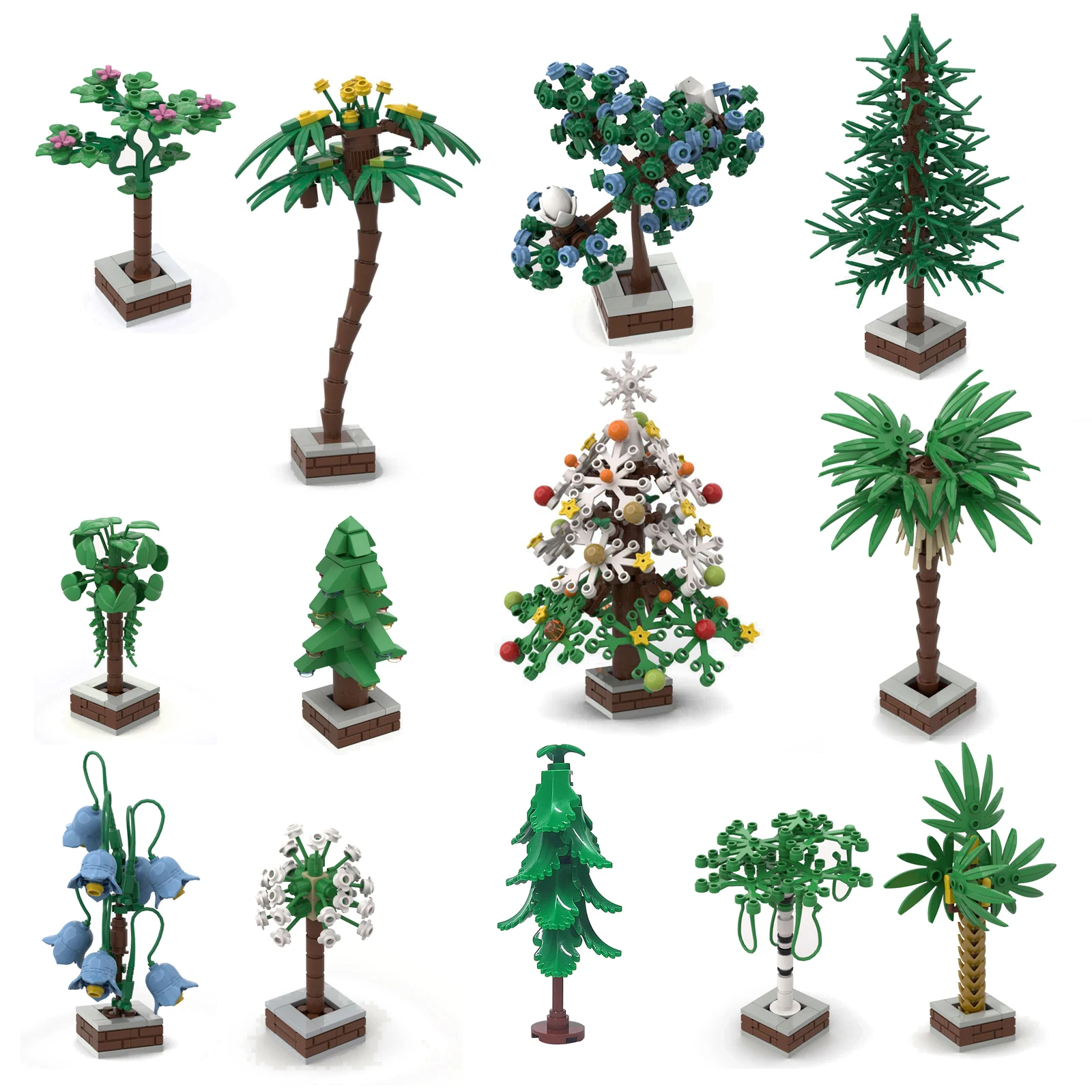 MOC Bausteinmodelle Städtische Grünflächen Kreativer Großer Baum DIY Straßendekorationen Kleine Bäume an Straßen Geschenk für Baumeister – Detail 5