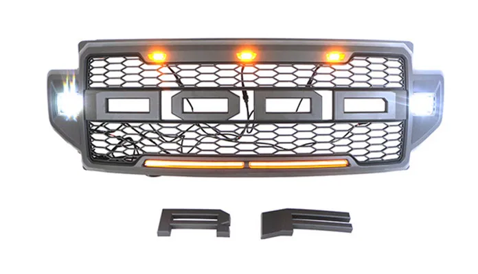 Good Quality ABS Front Middle Grill Racing Grills With LED Lights Fit For Ford F250 F350 F450 2021 2022