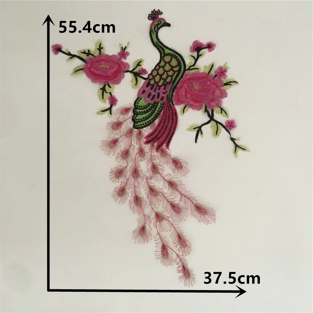 Polyester colored embroidered tulle peacock pattern embroidered sewing lace DIY decoration paired with clothing accessories lace