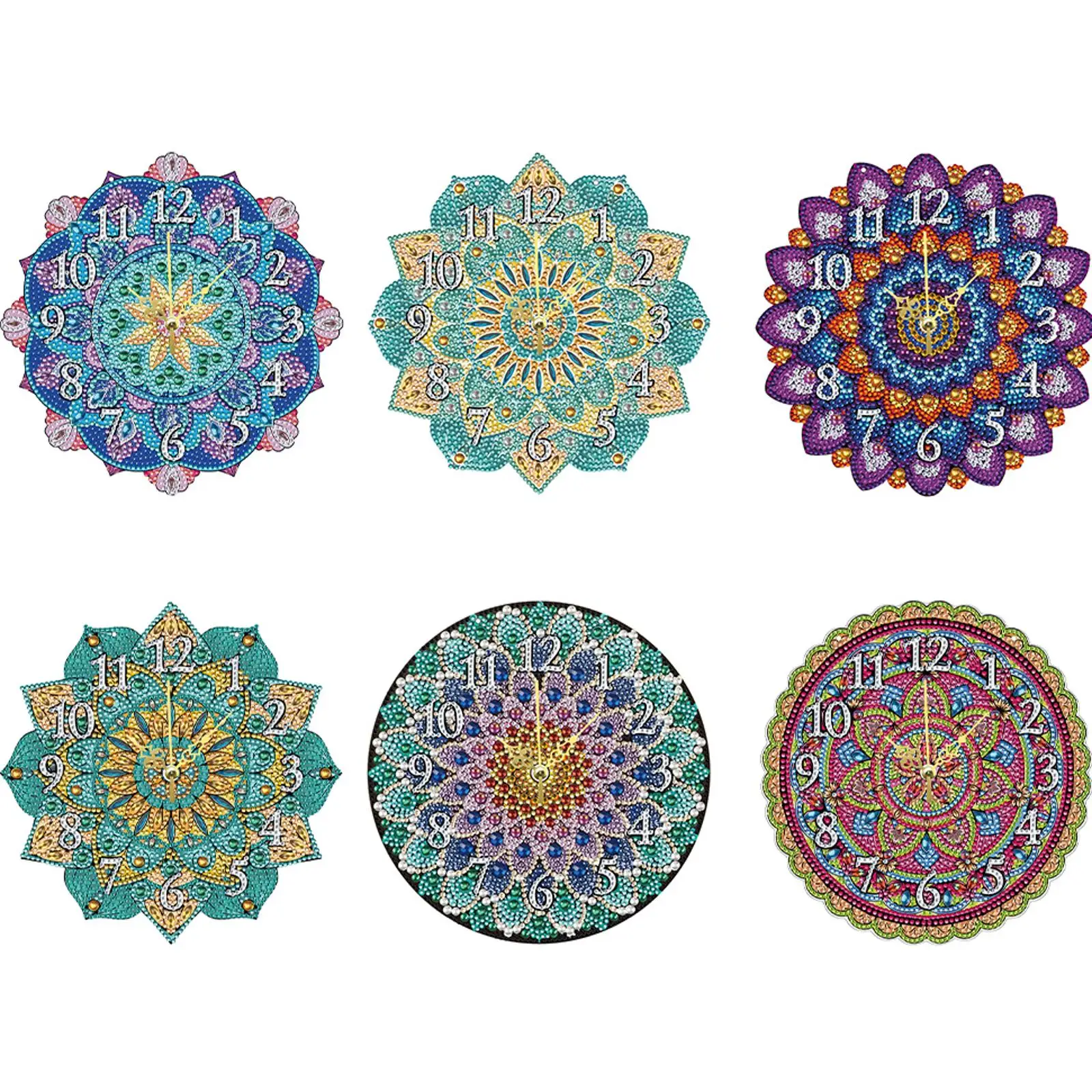

Набор для вышивания алмазной мозаикой 5D: часы-мандала с кристаллами, часы настольные, набор для рисования по номерам, материалы для алмазной живописи