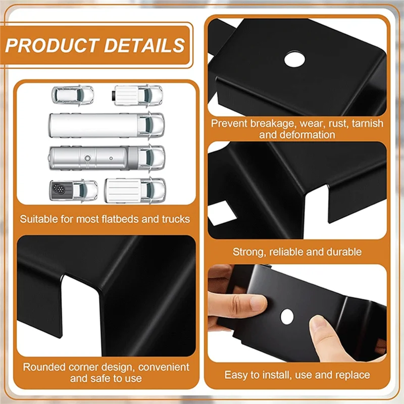

A03F-For 2'' X 4'' Lumber, Utility Trailer Pocket For Trailers Heavy Duty Steel Powder-Coated Trucks Trailer Bracket
