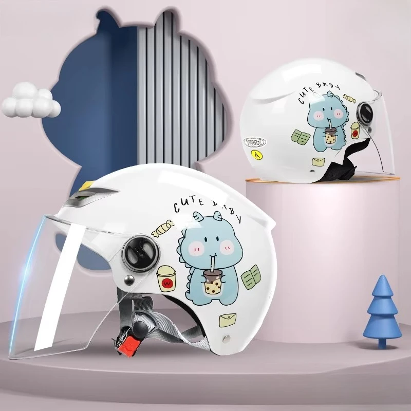 Children Cartoon Cute 4 Season Motorcycle Helmets Open Face Electric Car Bike Child Helmet Capacete De Motocicleta