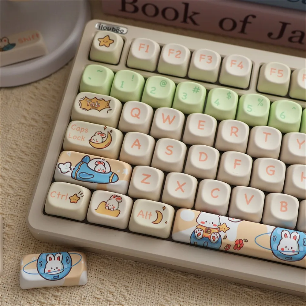 

Personalized Keycap 145-Key MOA PBT Space Rabbit Theme for MX Switch 60/84/90/104/108 Mechanical Keyboard