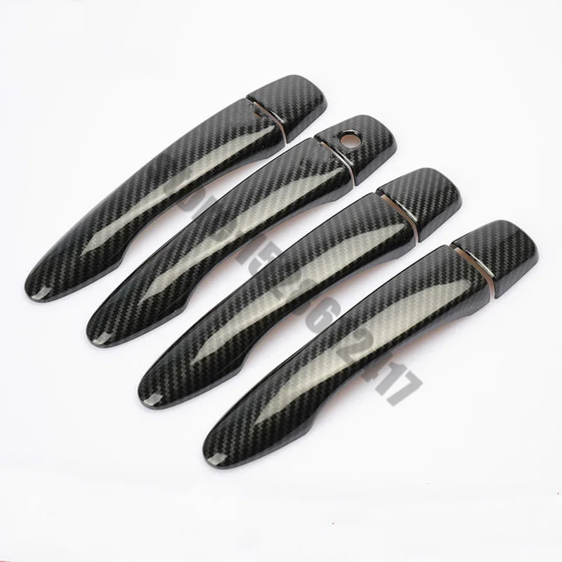 Carbon Fiber Chrome Car Door Handle Bowl Cover Trim for Nissan Navara NP300 Frontier D23 2015-2021 Styling Accessories Sticker